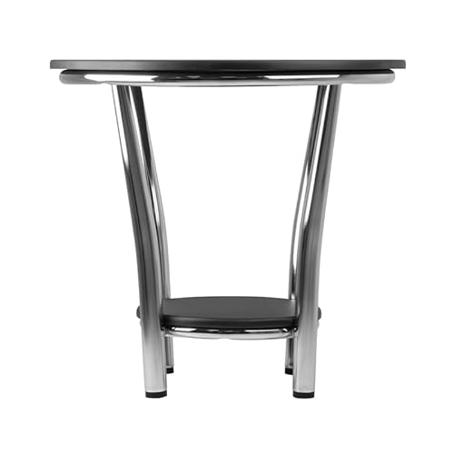Winsome Wood Maya Occasional Table, Black/Metal, 23.82 Inches, Modern #TOP1