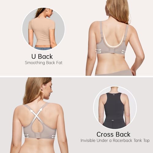 Image of OEAK Women Seamless Bra No Underwire Push Up Anti Sagging Bralettes Everyday Supportive Racerback Bras (32A to 40D /42B)