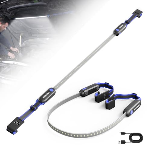 WORKPRO Rechargeable Underhood Work Light, 25' Foldable Magnetic Light Bar