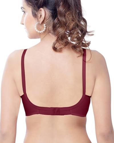 Image of Brida Kavya Xtra Soft Cotton Round Stitch Bra for Women | Full Coverage | Non-Padded | Wireless | Double Layer Saree Bra | Daily Use Combo Color May Vary