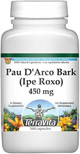 TerraVita Corteza de PAU D'Arco (Ipe Roxo) - 450 mg (100 Cápsulas, ZIN 511531)