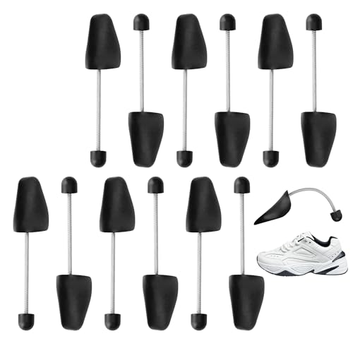 WENLISELL - WENLISELL 6 Pairs Adjustable Black Plastic Shoe Tree, Adjustable Spiral Spring Shoe Shaper Holder, Flexible Shoe Stretchers for Men and Women, UK 6-9.5/EU 39-46
