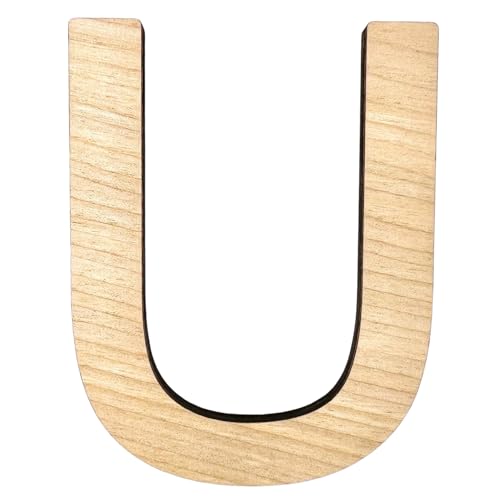 Krafty Supply (Arial) Letters, Unfinished Wooden Letters, Sturdy and Durable, Paintable Birch Craft Alphabet (22in Tall, 1-4in Thick,Letter U)
