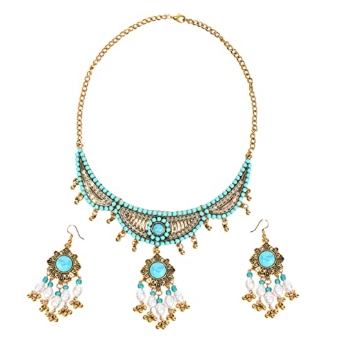 KESYOO Vintage Pearl Beaded Necklace and Earrings Set for Women Elegant Costume Jewelry Set Statement Jewelry Sets for Women for Weddings and Special Occasions