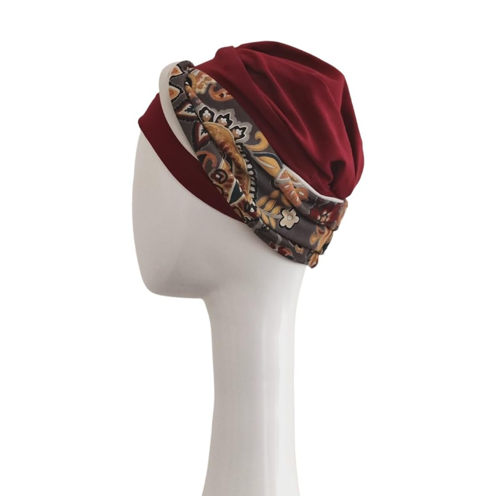CAREBELL Turbante Oncológico para Quimioterapia/Proteccion para Alopecia/Suave, Cómodo y Transpirable/Ideal para pacientes con Pérdida de Cabello/Hecho a Mano en España.