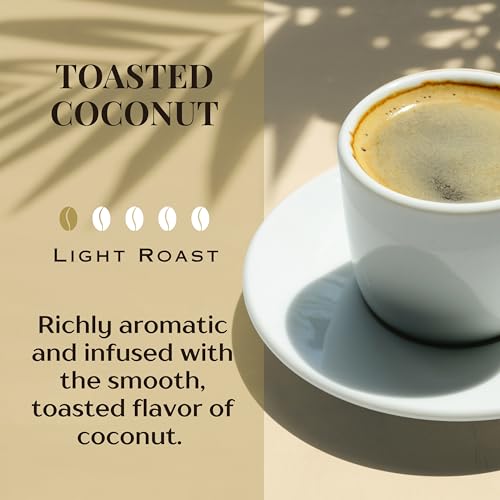 ROYAL KONA COFFEE - Medium Roast Ground Coffee, Toasted Coconut Flavor, 8 Ounce