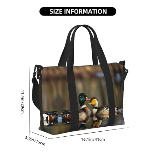 Mallard Ducks Women Travel Duffel Bag, Large Weekender Carry-On Tote, Gym Workout Bag,Mommy Hospital Bag2