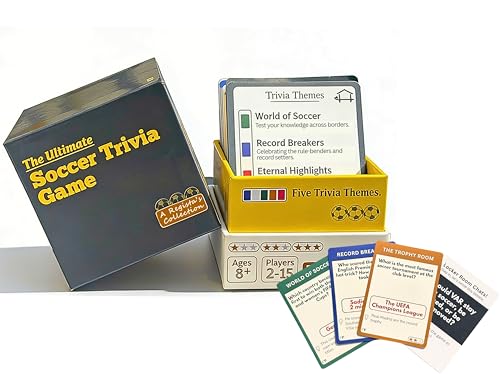 Soccer Trivia Card Game | Best Soccer Gift for Boys, Girls, Kids & Adults | 150 Trivia | World Cup 2026, EPL, La Liga & Champions League | Family Game Night | Soccer Easter Basket | Coach Team Gift