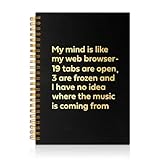 PUVOXHO My Mind is Like an Internet Browser Hardcover Spiral Notebook, 160 Pages Journal Lined Notebook for Web Designer, Funny Sarcastic Notebook for Coworker, Office Gifts for Creative Developer