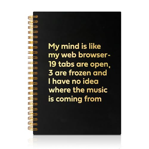 PUVOXHO My Mind is Like an Internet Browser Hardcover Spiral Notebook, 160 Pages Journal Lined Notebook for Web Designer, Funny Sarcastic Notebook for Coworker, Office Gifts for Creative Developer