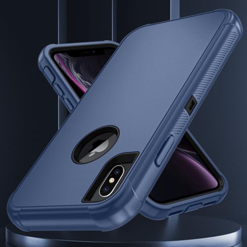 SunStory Compatible with iPhone Xs Max Case with HD Screen Protector, 3-Layer Heavy Duty Full-Body Cover,3 in 1 Hybrid Protective Case for iPhone Xs Max Case 6.5",Blue by SunStory - Used condition - Image 4