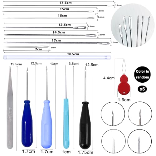 Image of TYMKLMZG 17PCS Big Hole Long Needle for Silicone Taper molds,Hook Punch Needle, Candle Tool Inserting Wick,Awl for Candle Making,Long Needle to Poke Hole in Silicone Mold