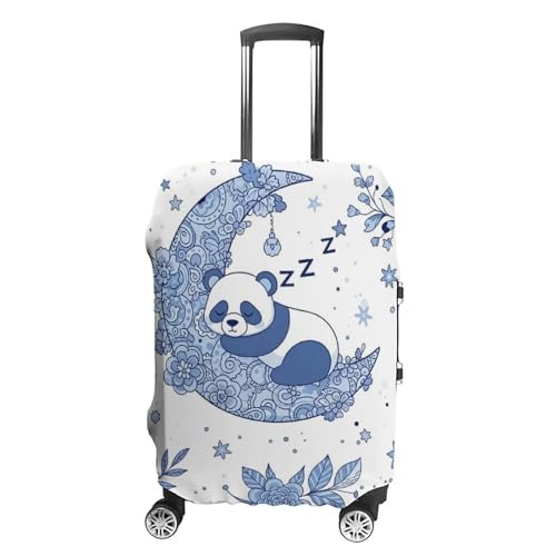 Travel Luggage Cover Blue And White Porcelain Moon Panda Suitcase Protector Anti Scratch Suitcase Washable Baggage Covers Carry On Luggage Cover