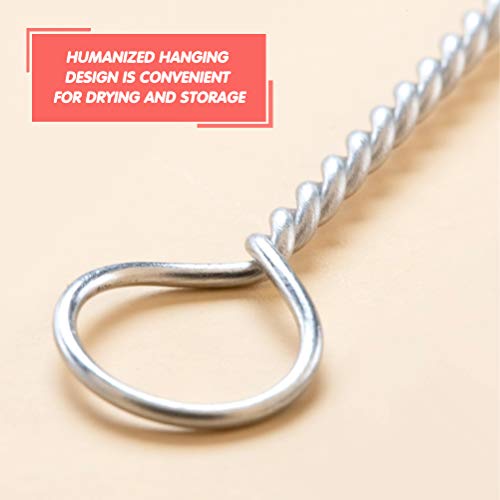 FOCCTS 2 Stück Milchschlauchbürste 45cm Spiral Reinigungsbürste, Stahldraht Rohrbürste Reinigungsbürste Schlauchbürste Rohrbürste für Milchschläuche Teekanne Trinkhalm