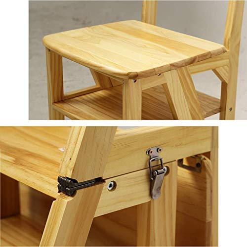 Escabeau portable en bois pour maison : chaise escalier pliante et stable