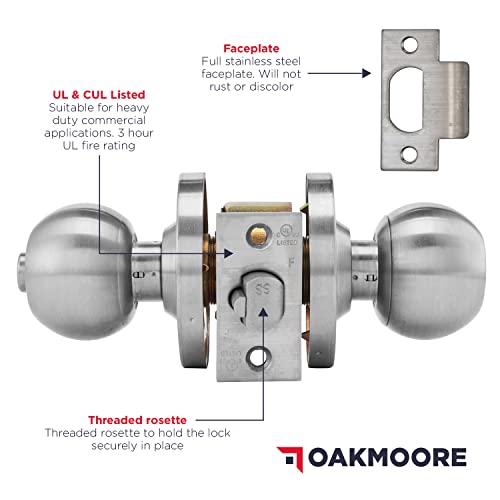 Claremont Commercial Bathroom Door Knob Lock - Privacy Bathroom Lock Set For Schools Offices And Industrial Use - Ansi Grade 2 Ul Cul And Ada #TOP5