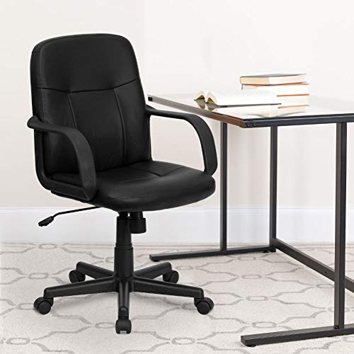 Flash Furniture Mid-Back Black Glove Vinyl Executive Swivel Office Chair With Arms #TOP1