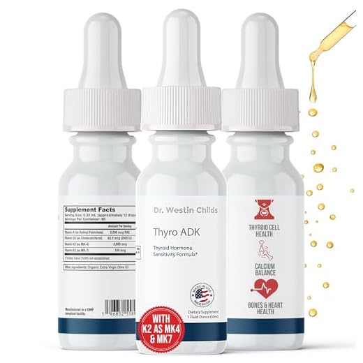 Dr. Westin Childs Thyro ADK - Thyroid Hormone Sensitivity Formula with Vitamin A, D, K2 (as MK4) in Organic Extra Virgin Olive Oil Base, 90 Servings