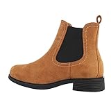  Ital Design Damenschuhe Stiefeletten Chelsea Boots, MR-9-, Kunstleder, Camel, Gr. 39