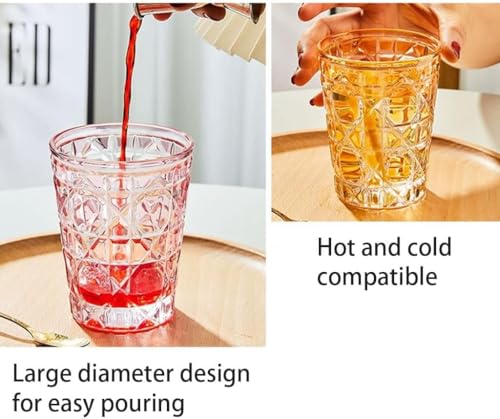Tasse en verre coloré rétro 310ml au design gaufré unique