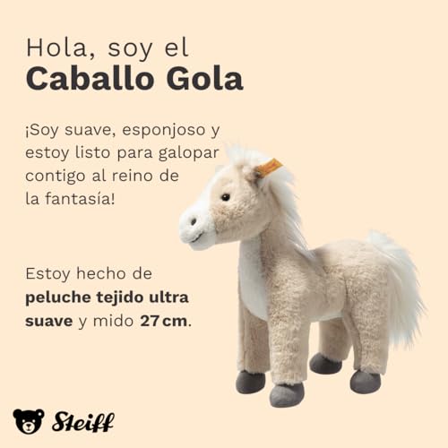 Miniatura 3 de Steiff Peluche De Caballo Gola, Bonito Peluche Con Ojos De Plástico, Niños, Niños Y Niñas, Amigos, 27 Cm, Color Beige, 074318