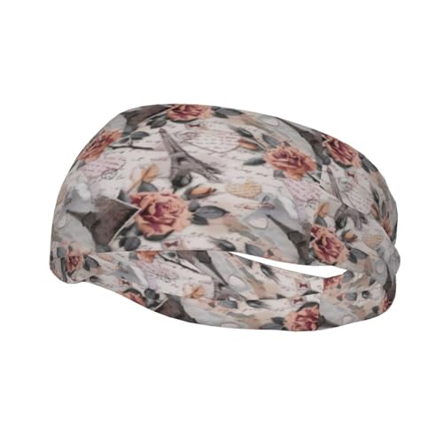 Diademas decorativas para el sudor con diseño de flores YYHHAOFA de la Torre Eiffel de París para hombres y mujeres