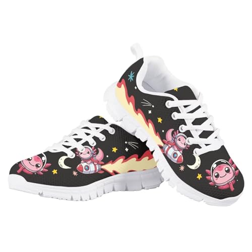 Cute Running Sneakers Lightweight Lace-up Indoor Shoes for Boys Girls Comfy Cute Breathable Tennis Shoes for Athletic US Little Kid 11-13 Big Kid 1-5 White Sole2