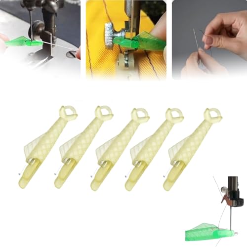 Image of Sewing Machine Needle Threader - 2024 New Quick DIY Hand Threader, Upgraded Automatic (Yellow, 6 Pcs)