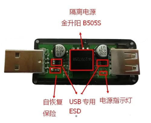 Aislador USB a USB 1500V con módulo ADUM3160 para protección de puertos 5
