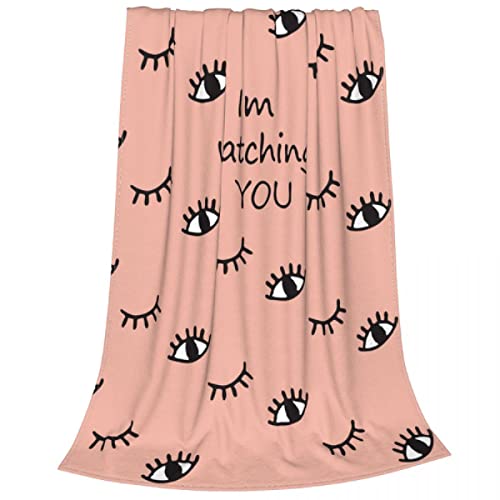 Mantas de pestañas Franela Primavera / Otoño Hermosos Ojos Manta Ligera y Transpirable para Ropa de Cama Viaje de Felpa Edredón fino-150x120CM