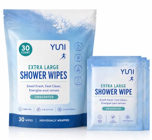 YUNI Beauty Large Body Wipes (Unscented, 30 Count) 12 x 10 Inches