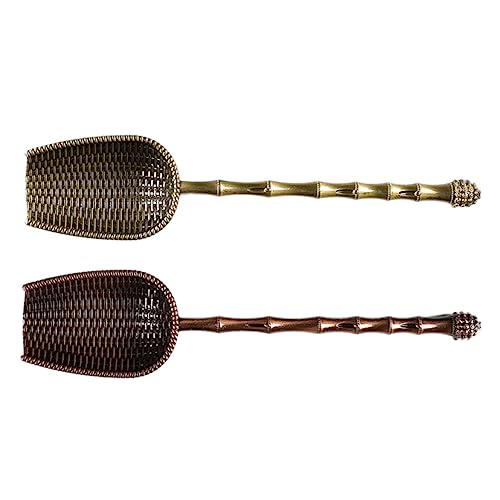 Cabilock 2Pcs Chic Metal Long Handle Tea Spoons Joint Design Tea Scoops Smooth Surface for Home Office and Restaurant Use