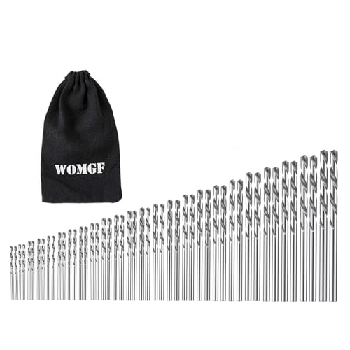 WOMGF 48 Pezzi Mini Punte Trapano 0.5mm-3mm Twist Drill Bits per Trapani Mano