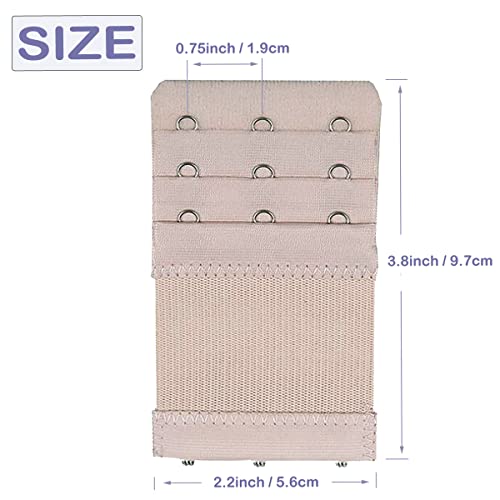 Bra Extender 3 Hooks 3 Rows, Stretchy Soft and Comfortable Bra Strap Extenders Elastic Bra Band, Pack of 42