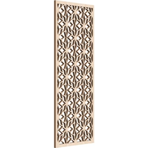 Image of 11 3 /8 inchW x 29 3 /8 inchH x 3 /8 inchT Lake Decorative Fretwork Wood Wall Panels, Red Oak