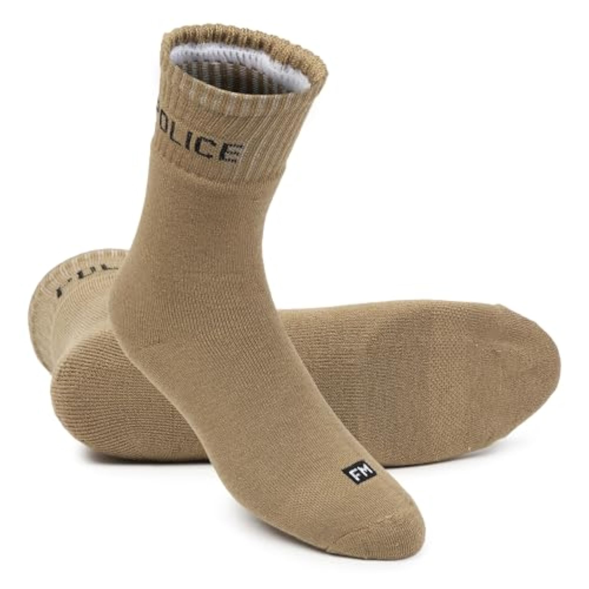 Cotton Full Length Socks, 4 Pairs, Free Size, Army