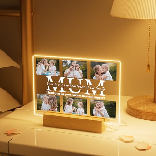 iDIY Personalised Gifts for Mum - Custom Mum Photo Lamp for Mother's Day Birthday Anniversary Christmas