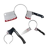 NUOBESTY Halloween Costume Headbands Bleeding Knife Headband Accessory Horrible for Party Favors,3 Pieces