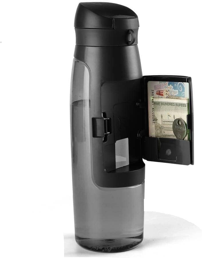 2-in-1 Drink Bottle & Storage Compartment - 4 Colours (Black)