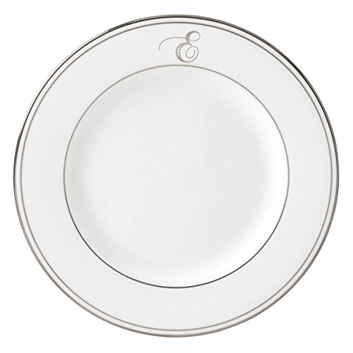 Lenox Federal Platinum Script Monogram Dinnerware Salad Plate, E