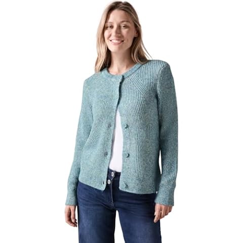 Cecil Women's Aqua Melange Chunky Knit Cardigan Cover