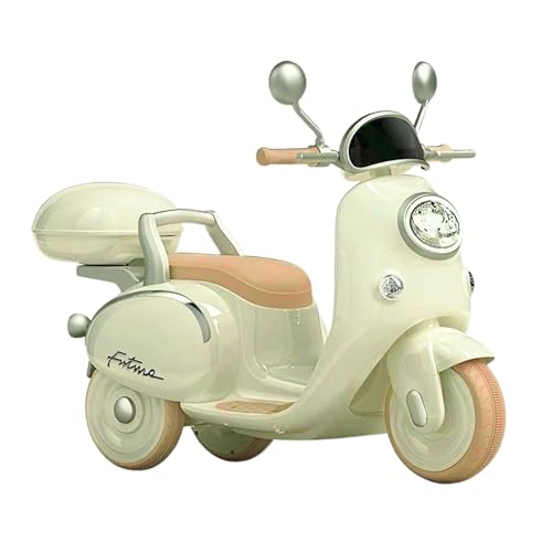 Vespa Motorrad für Kinder. Motorrad Elektro für Kinder mit Fernbedienung, Fußpedal und Kofferraum. Fahrzeug mit Musik, Bluetooth und Licht, mit 6-V-Akku, Ladegerät Inklusive