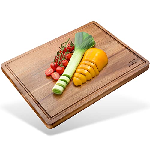 Belia Premium Schneidebrett Akazienholz mit Saftrille