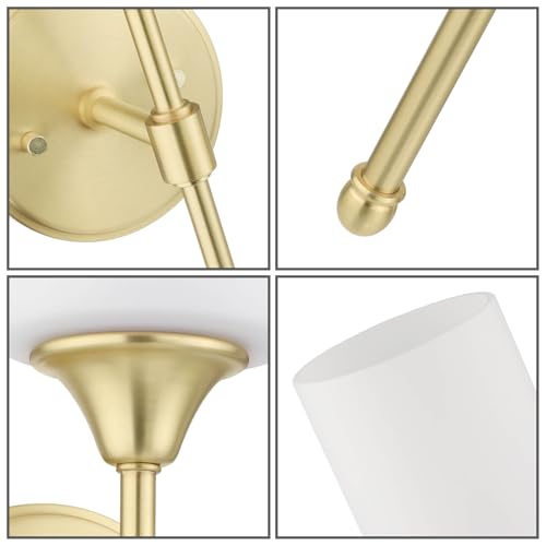 Xinbei Lighting XB-W1216-SB Wall Sconce, Bathroom Vanity Light With Glass, Classic Wall Fixture Satin Brass Finish thumb #4