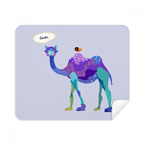 Camel Purple Bird Blue Cartoon Blue Cleaning Cloth Screen Cleaner 2pcs Suede Fabric