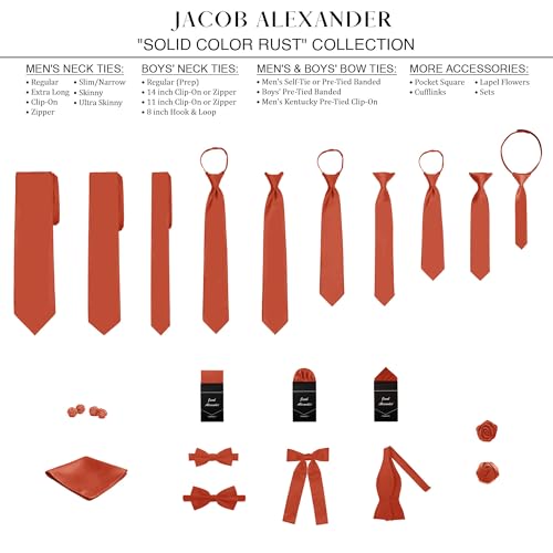 Image of Jacob Alexander Men's Skinny Width 2 inch Solid Color Tie