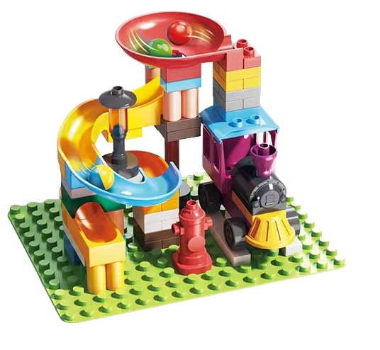 Bestie toys Assembly Block Marble Run Slide Track Building Blocks Funnel Slide DIY Sets Bricks Kids Toys(77 PCS Block)-image-17