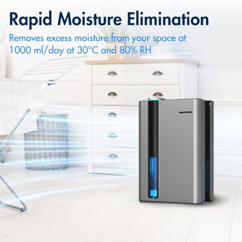 Image of Reffair Dehumidifier DX50 I Energy-efficient 78W I Rate of up to 1000 ml /day I Large 2.4L water tank I Negative Ions, Silent mode, Auto shut-off I Covers 250 ft I Effortless laundry drying