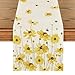 Artoid Mode Yellow Flowers Daisy Bees Summer Table Runner, Seasonal Easter Fall Holiday Kitchen Dining Table Decoration for Home Party Indoor 13x72 Inch