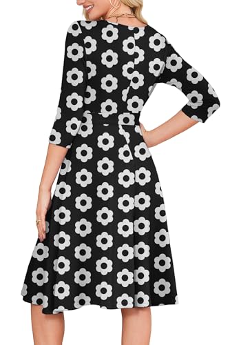 RUMIA Summer Dresses for Women Casual 3/4 Sleeve Spring Floral Cocktail Dresses Vacation Work Dress — view 5